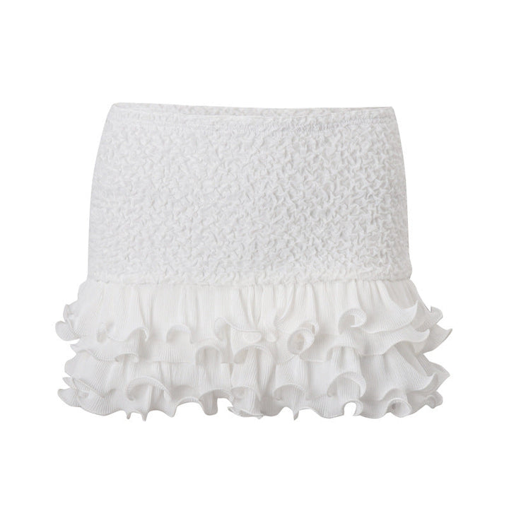 Ruffle irregular solid mini skirt  | Festival Outfits Women