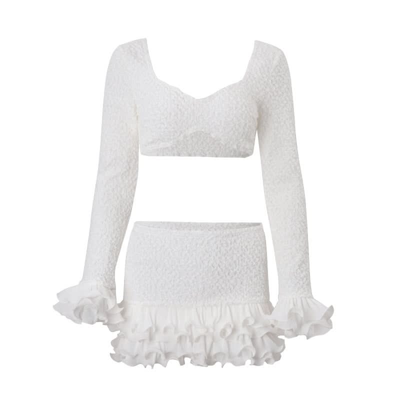 Ruffle irregular solid mini skirt  | Festival Outfits Women