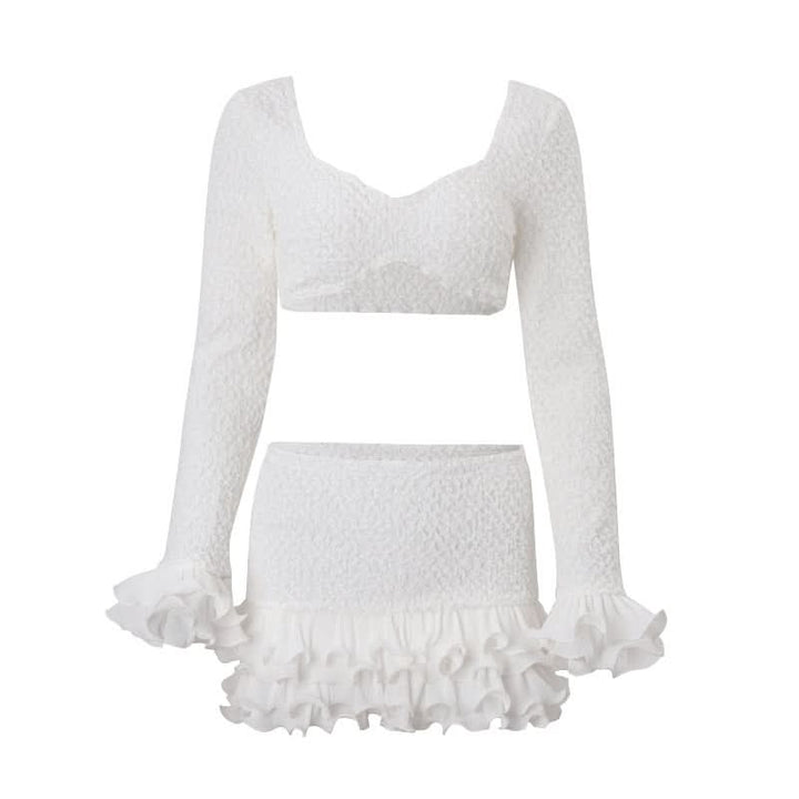 Ruffle irregular solid mini skirt  | Festival Outfits Women