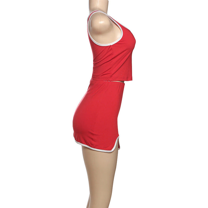 U neck slit tank mini skirt set  | Festival Outfits Women