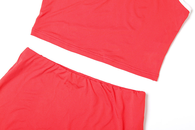 U neck slit tank mini skirt set  | Festival Outfits Women