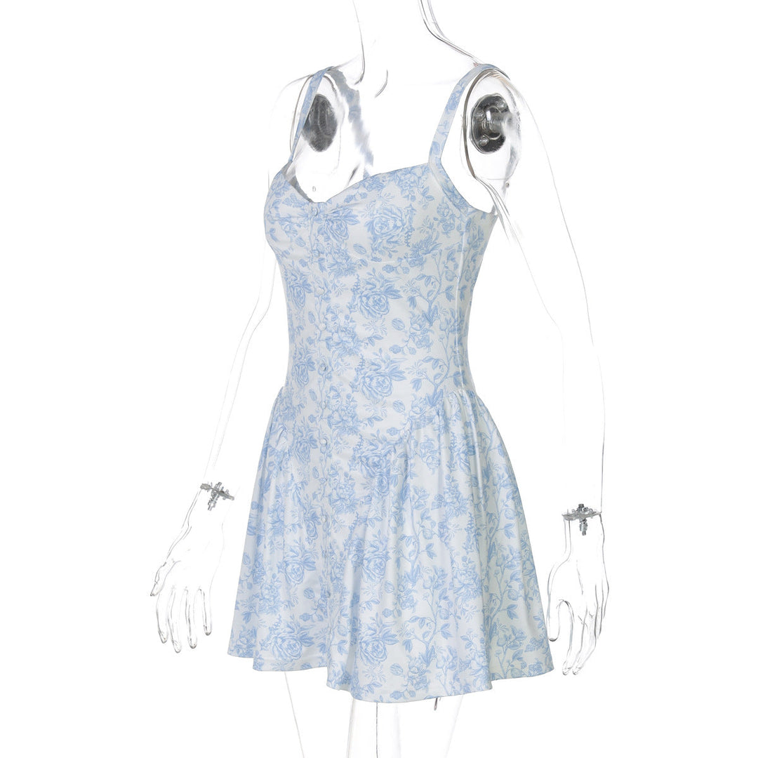 Flower print ruched v neck cami mini dress  | Festival Outfits Women