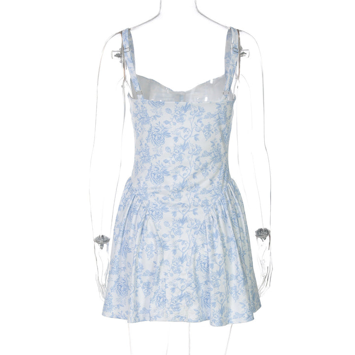 Flower print ruched v neck cami mini dress  | Festival Outfits Women