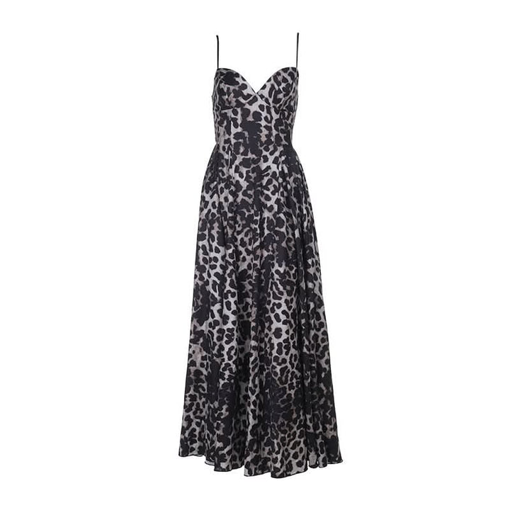 Leopard print v neck smocked cami maxi dress  | Festival Outfits Women