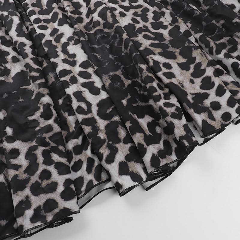 Leopard print v neck smocked cami maxi dress  | Festival Outfits Women