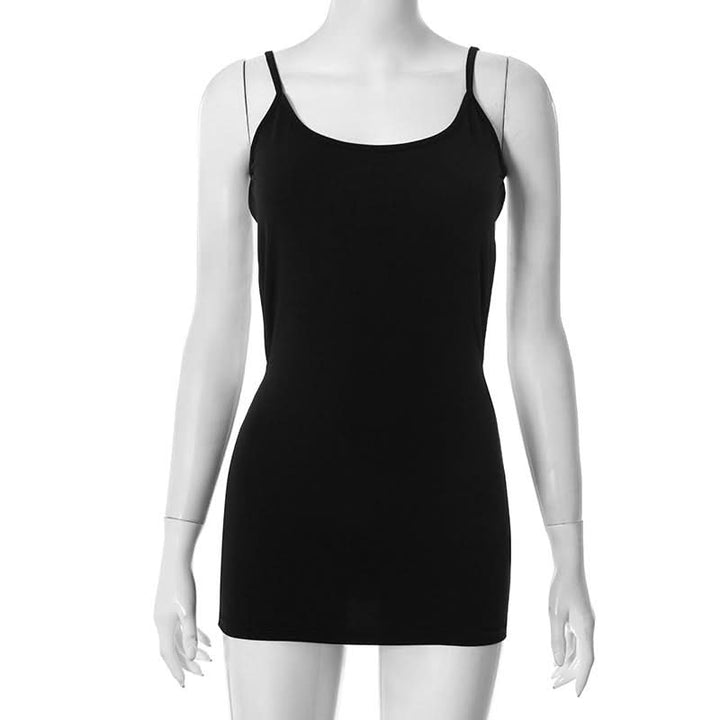 U neck backless solid cami mini dress  | Festival Outfits Women