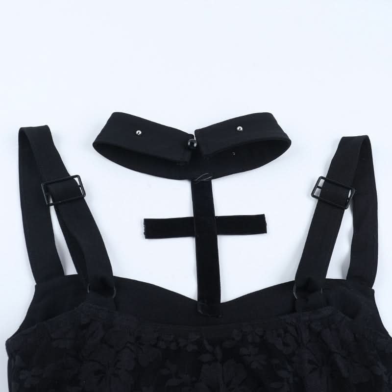 Halter lace button backless cami top  | Festival Outfits Women