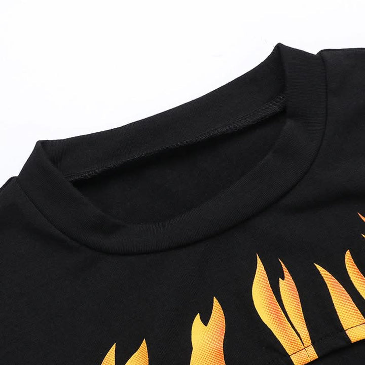 Short sleeve crewneck hollow out letter print cut out top  | Festival Outfits Women