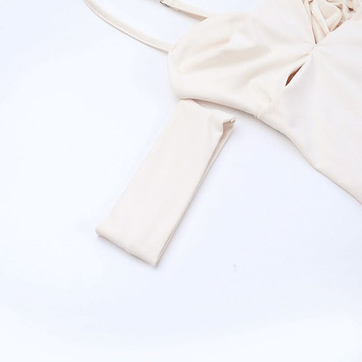 Hollow out ruched v neck cami cut out maxi dress  | Festival Outfits Women