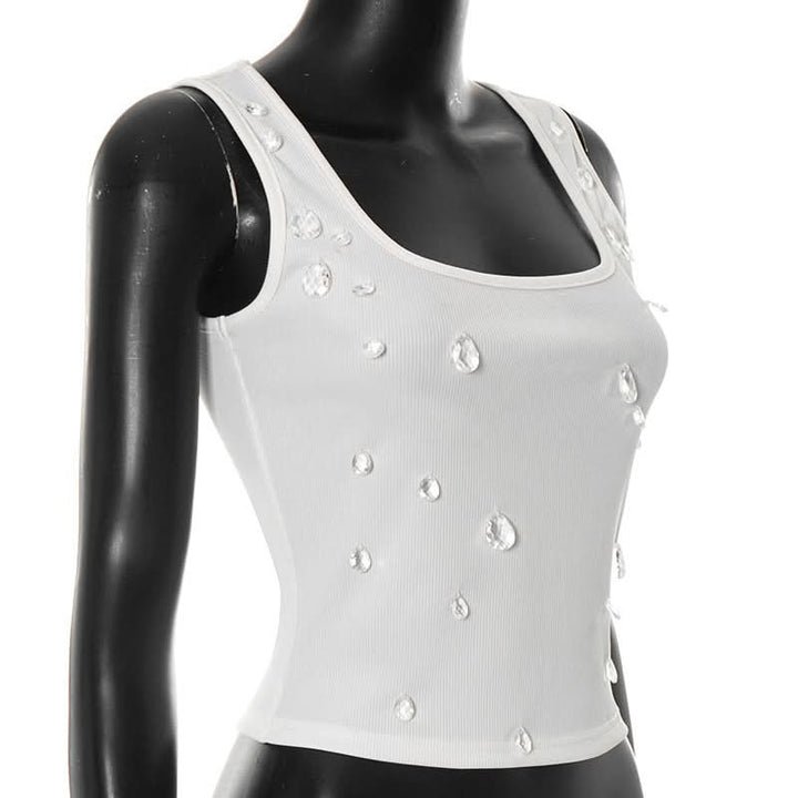 Ribbed square neck sleeveless tank top  | Festival Outfits Women