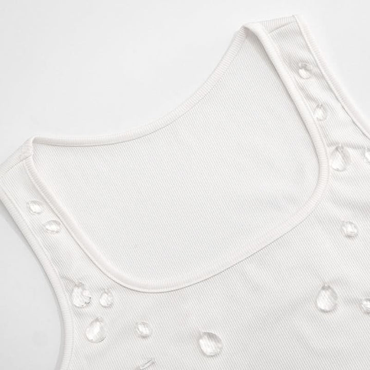 Ribbed square neck sleeveless tank top  | Festival Outfits Women