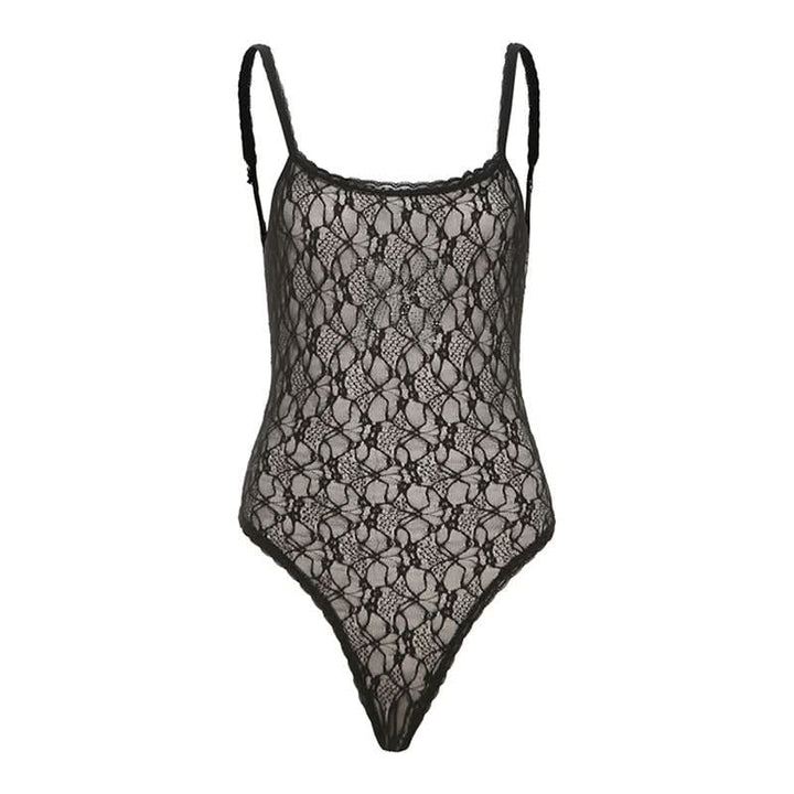 Lace u neck button beaded cami bodysuit  | Festival Outfits Women