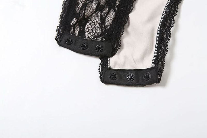 Lace u neck button beaded cami bodysuit  | Festival Outfits Women