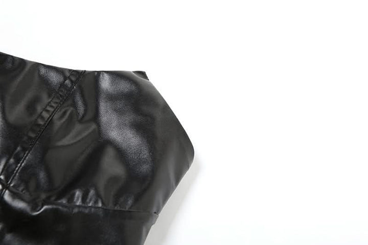 PU leather irregular backless tube top  | Festival Outfits Women
