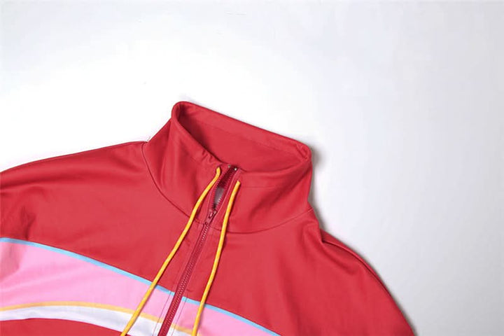 Long sleeve zip-up high neck low rise pant set  | Festival Outfits Women