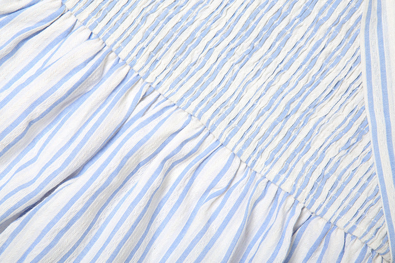 Striped print smocked halter top  | Festival Outfits Women