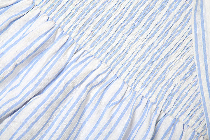 Striped print smocked halter top  | Festival Outfits Women