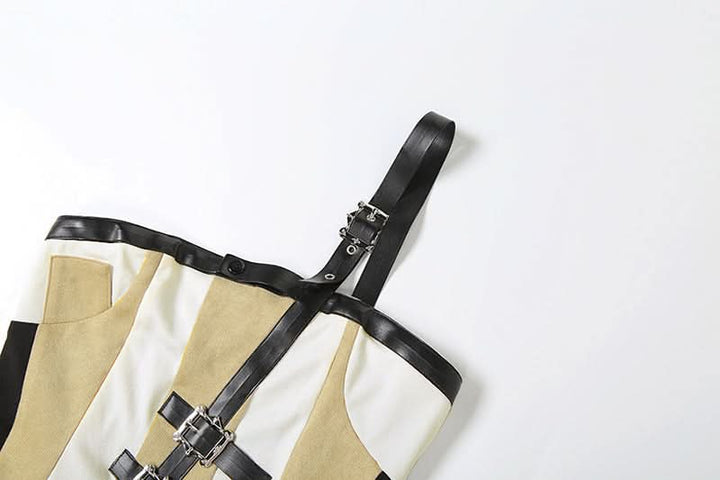 Irregular one shoulder ruched buckle mini dress  | Festival Outfits Women