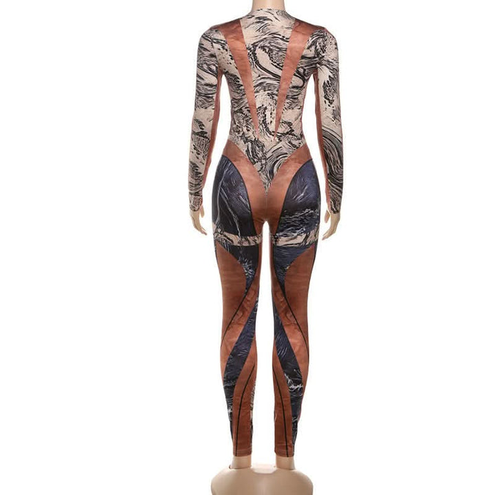 Crewneck long sleeve print button pant set  | Festival Outfits Women