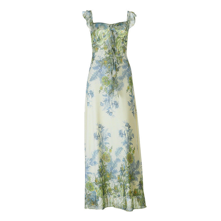 Flower print ruffle cami maxi dress  | Festival Outfits Women