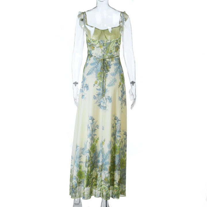 Flower print ruffle cami maxi dress  | Festival Outfits Women