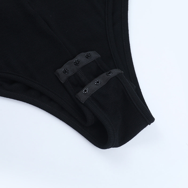 Long sleeve zip-up solid bodysuit  | Festival Outfits Women