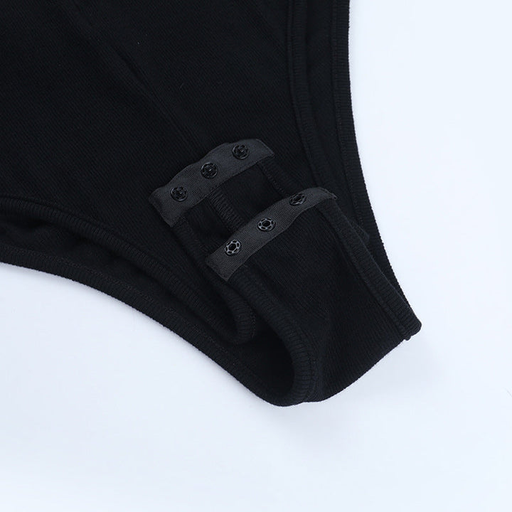 Long sleeve zip-up solid bodysuit  | Festival Outfits Women