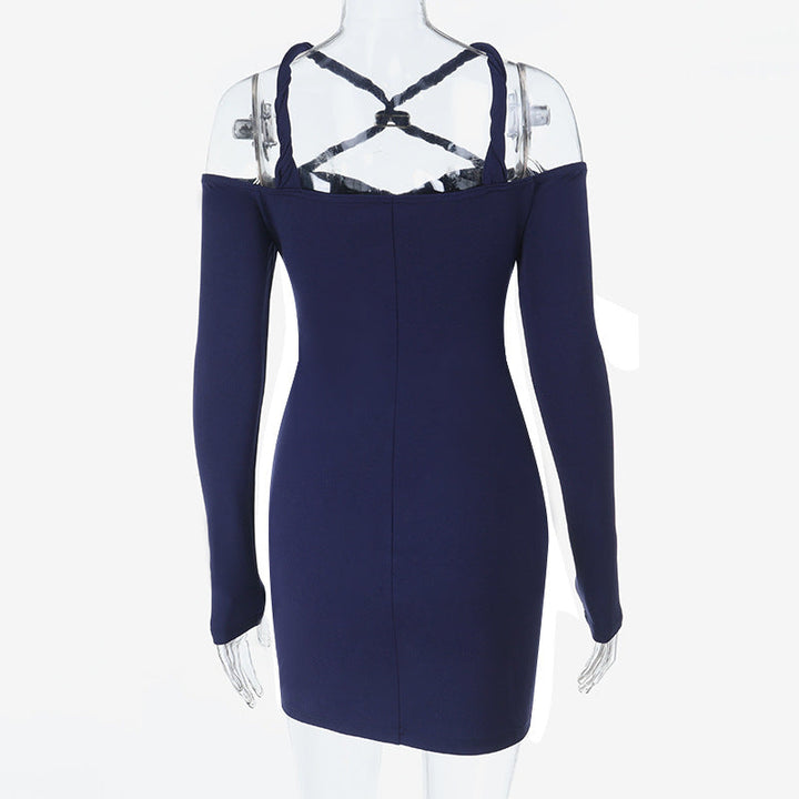 Cross front off shoulder ruched solid mini dress  | Festival Outfits Women