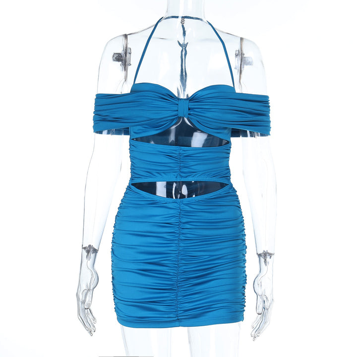 Off shoulder ruched hollow out cut out mini dress  | Festival Outfits Women