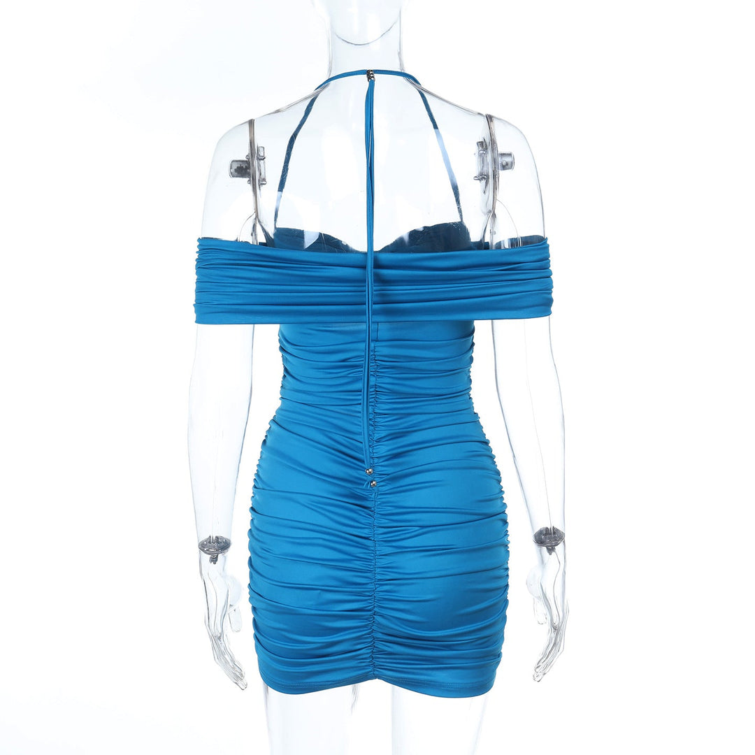 Off shoulder ruched hollow out cut out mini dress  | Festival Outfits Women
