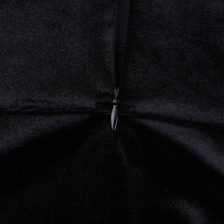 V neck fluffy velvet zip-up mini dress  | Festival Outfits Women