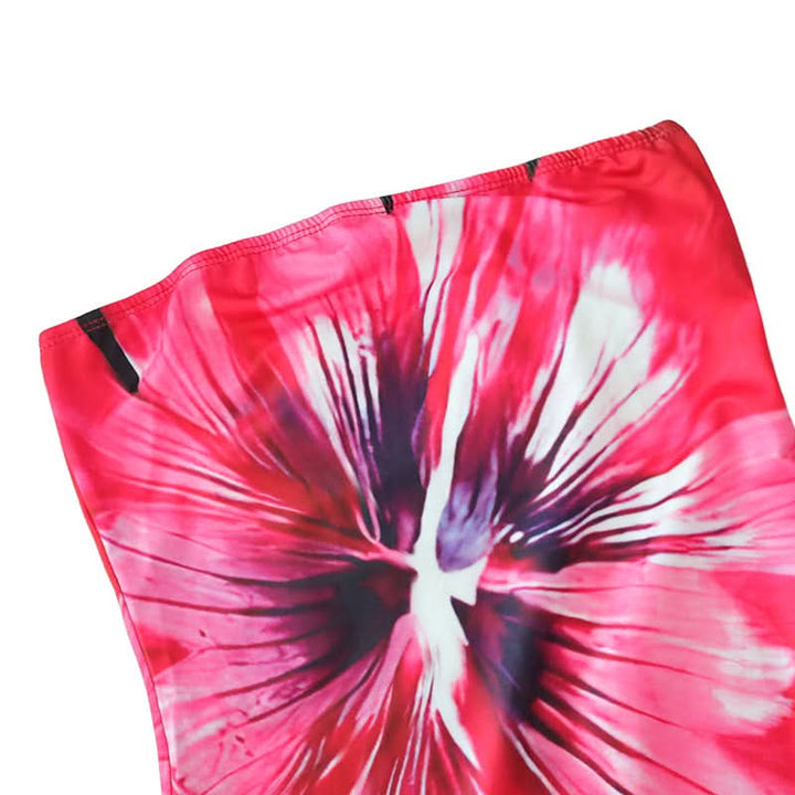 Flower print backless tube maxi dress  | Festival Outfits Women