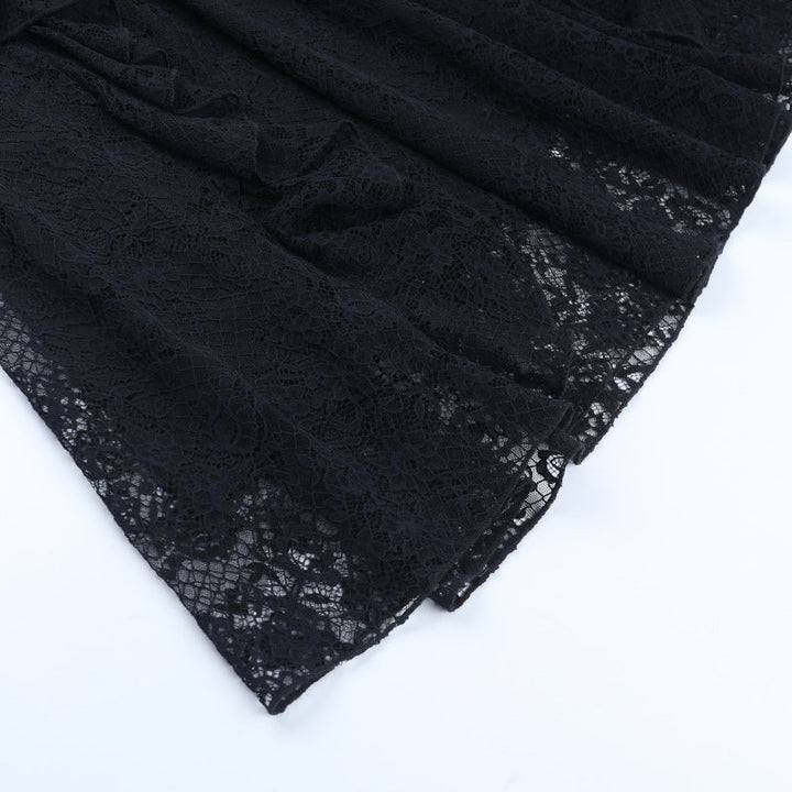 Ruched velvet patchwork lace maxi skirt  | Festival Outfits Women