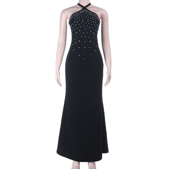 Halter beaded self tie maxi dress  | Festival Outfits Women