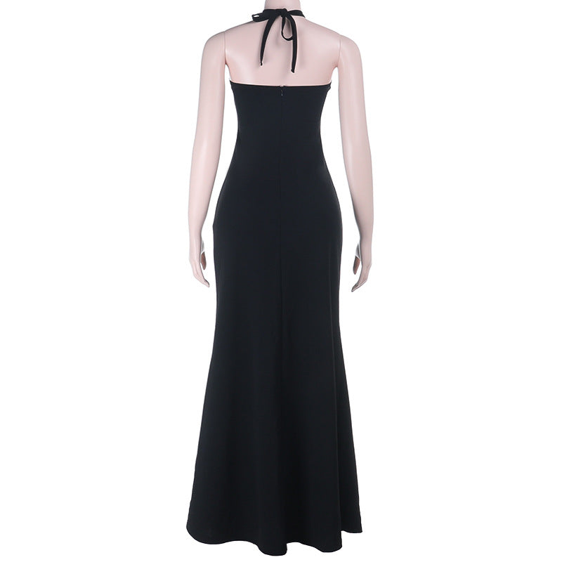 Halter beaded self tie maxi dress  | Festival Outfits Women