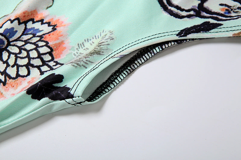 Flower print cap sleeve contrast mini dress  | Festival Outfits Women