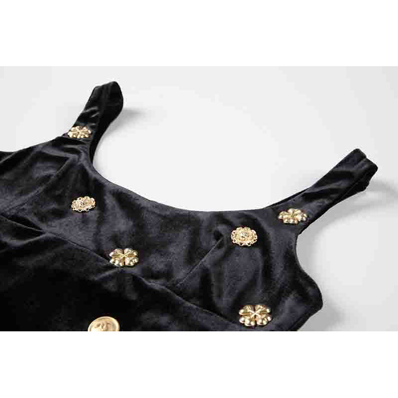 U neck velvet metal applique tank top  | Festival Outfits Women