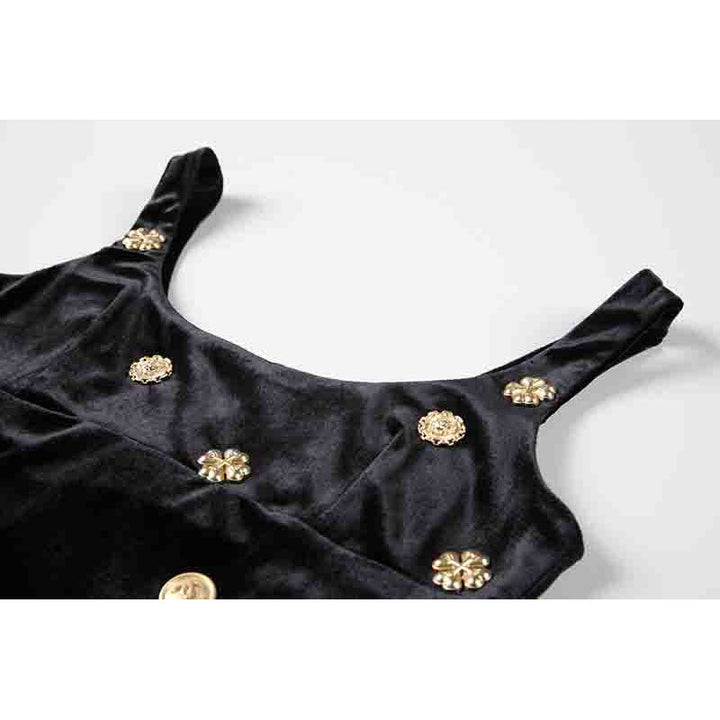 U neck velvet metal applique tank top  | Festival Outfits Women