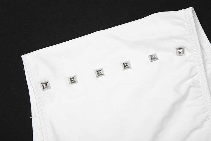 Rivet low rise ruched solid short pant  | Festival Outfits Women