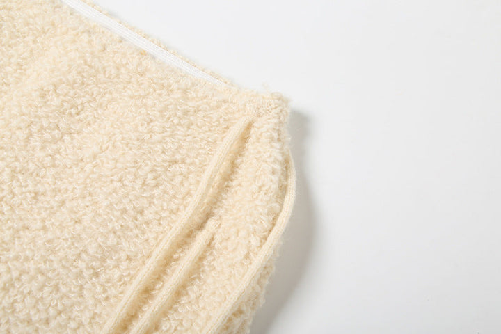 Fluffy tassels knitted solid skirt set  | Festival Outfits Women