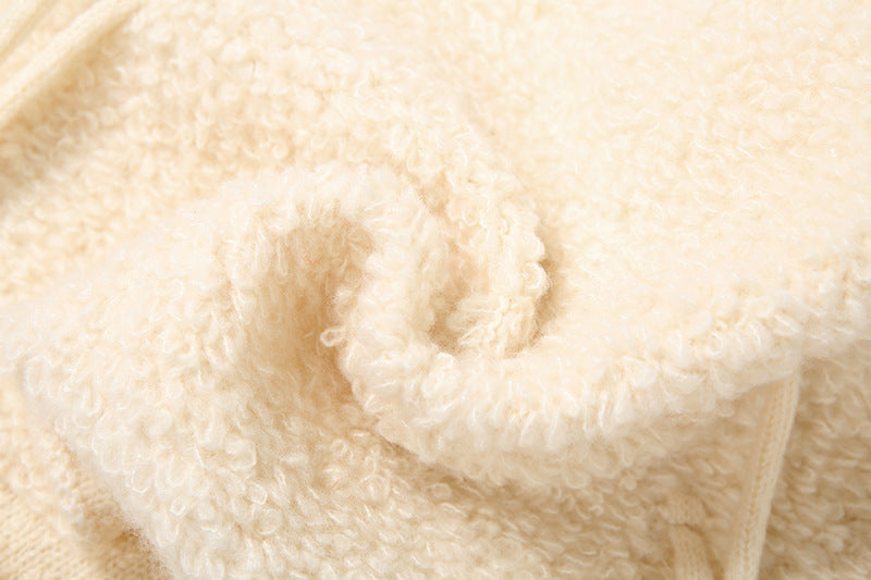 Fluffy tassels knitted solid skirt set  | Festival Outfits Women