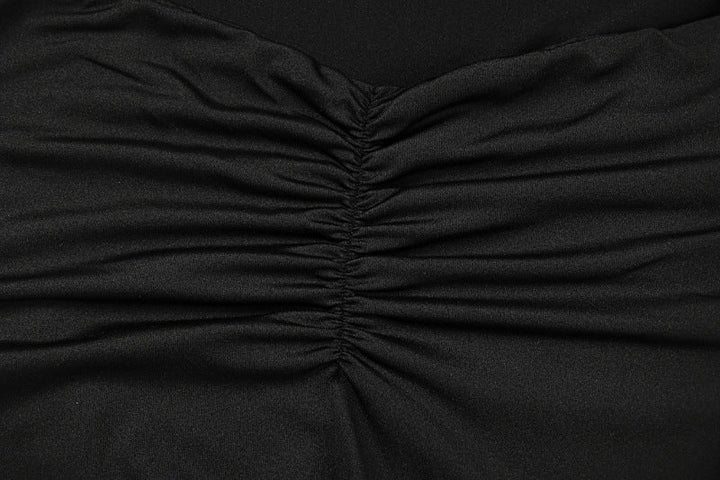 Hollow out halter self tie ruched cut out midi dress  | Festival Outfits Women