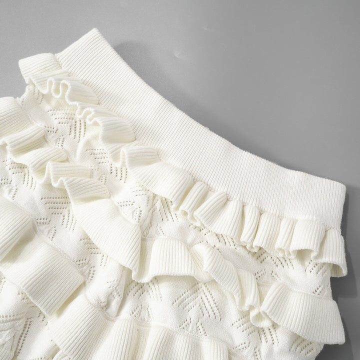 Ruffle knitted solid short pant  | Festival Outfits Women