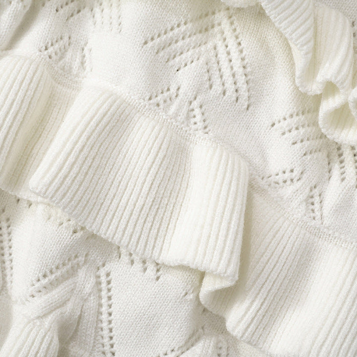 Ruffle knitted solid short pant  | Festival Outfits Women