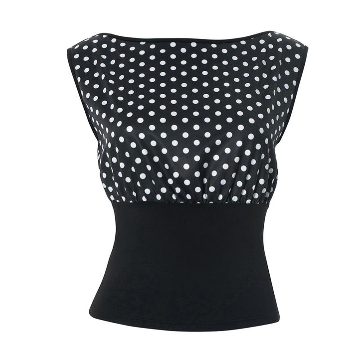 Polka dot sleeveless backless top  | Festival Outfits Women