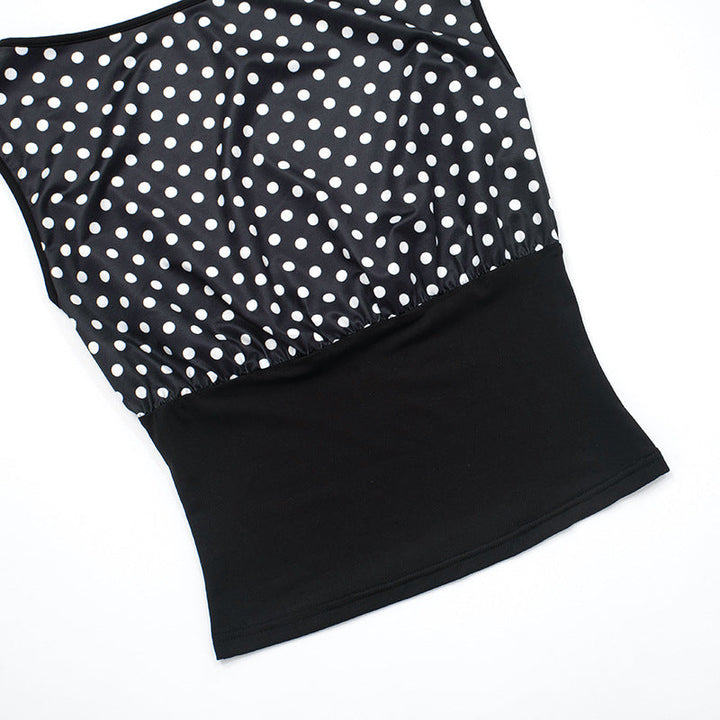 Polka dot sleeveless backless top  | Festival Outfits Women