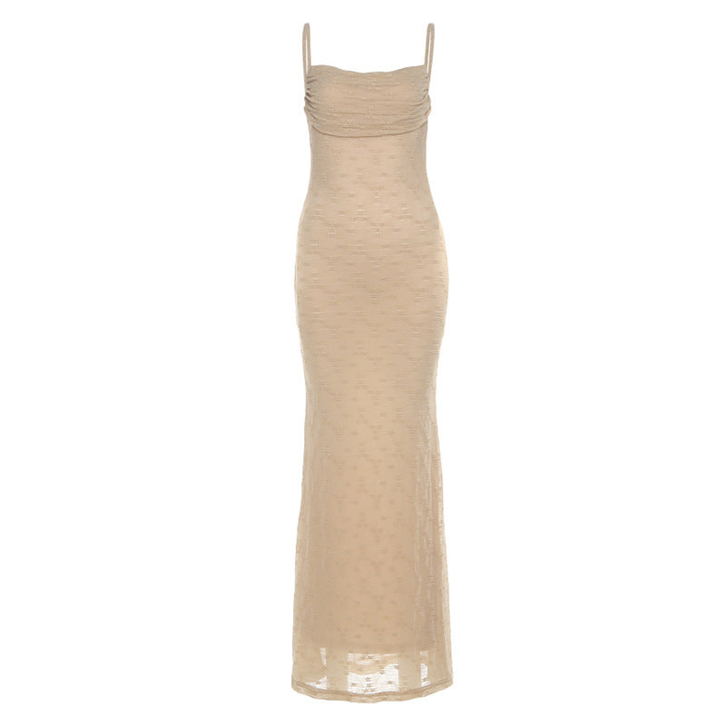 Ruched self tie lace hem backless cami mini dress  | Festival Outfits Women