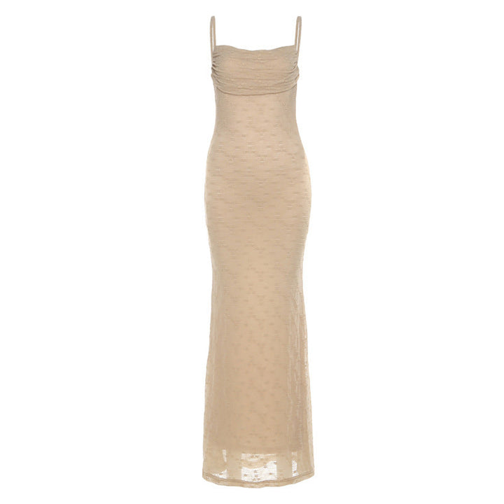 Ruched self tie lace hem backless cami mini dress  | Festival Outfits Women
