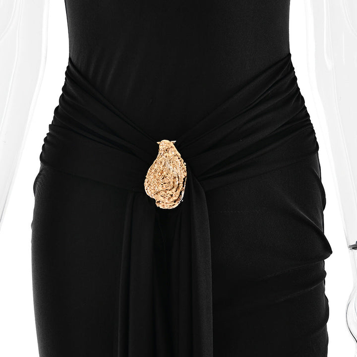 Halter self tie v neck backless midi dress  | Festival Outfits Women