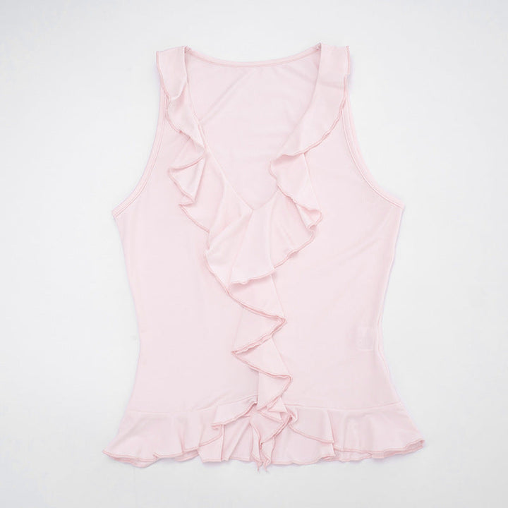 V neck ruffle tank top  | Festival Outfits Women